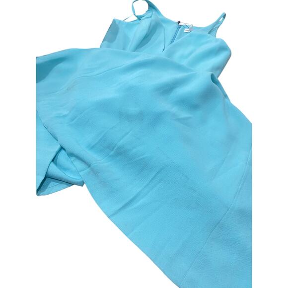 Dress the Population Iris Slit Crepe Long Gown Dress Tranquil Blue Medium - Picture 7 of 8